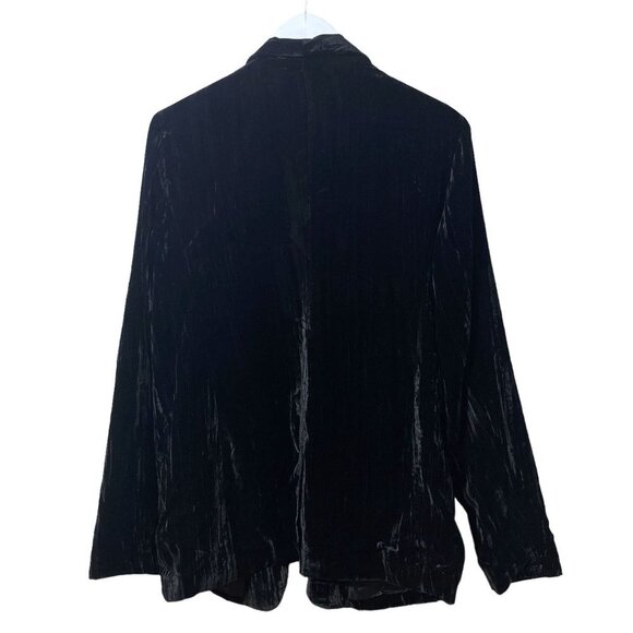 APT. 9 Velvet Boyfriend Blazer Large Black Crushed Velvet Jacket - Picture 4 of 10